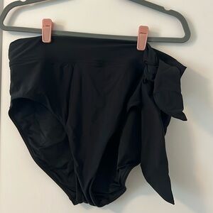 Calia Swim Bottoms, High Waisted, Bow Detail, Size Large